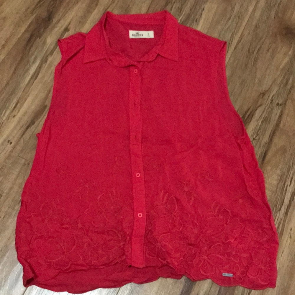 Red floral tank